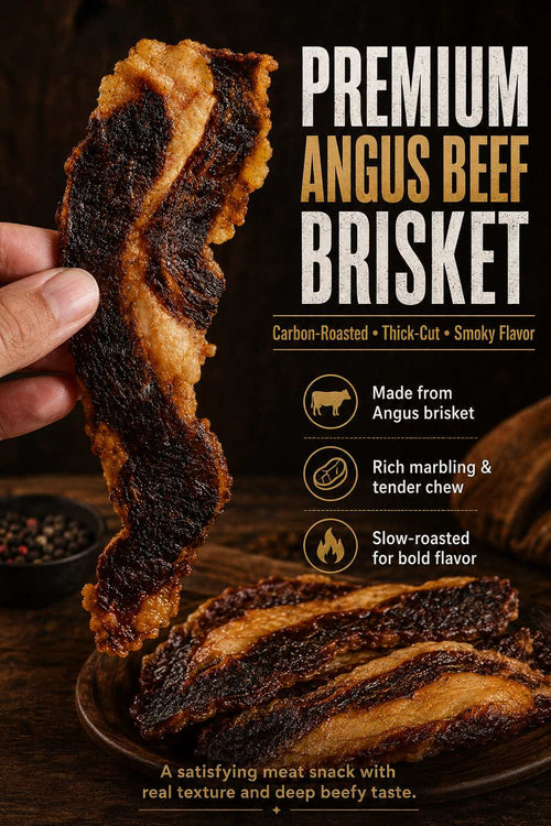 100% Grass-Fed Angus Brisket Jerky – Tender, Rich & Slow-Ying